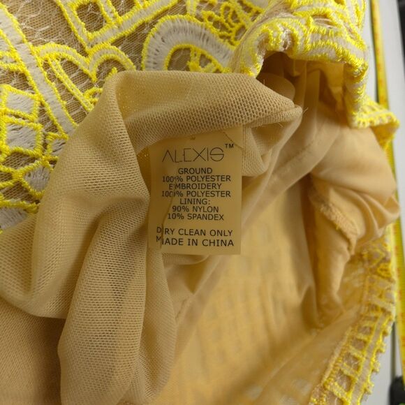 NEW Alexis Anthea Lace Midi Dress Aurora Bright Yellow Romantic Feminine Resort - Picture 8 of 8
